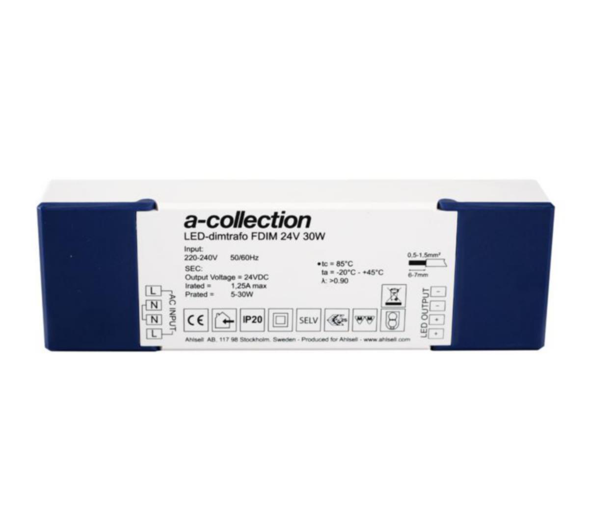 LED-drivdon aLine - ELEKTRONISKT FÖRKOPPLINGSDON IP20 24V 30W DIM