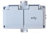Vägguttag Selcast USB+Schuko IP44
