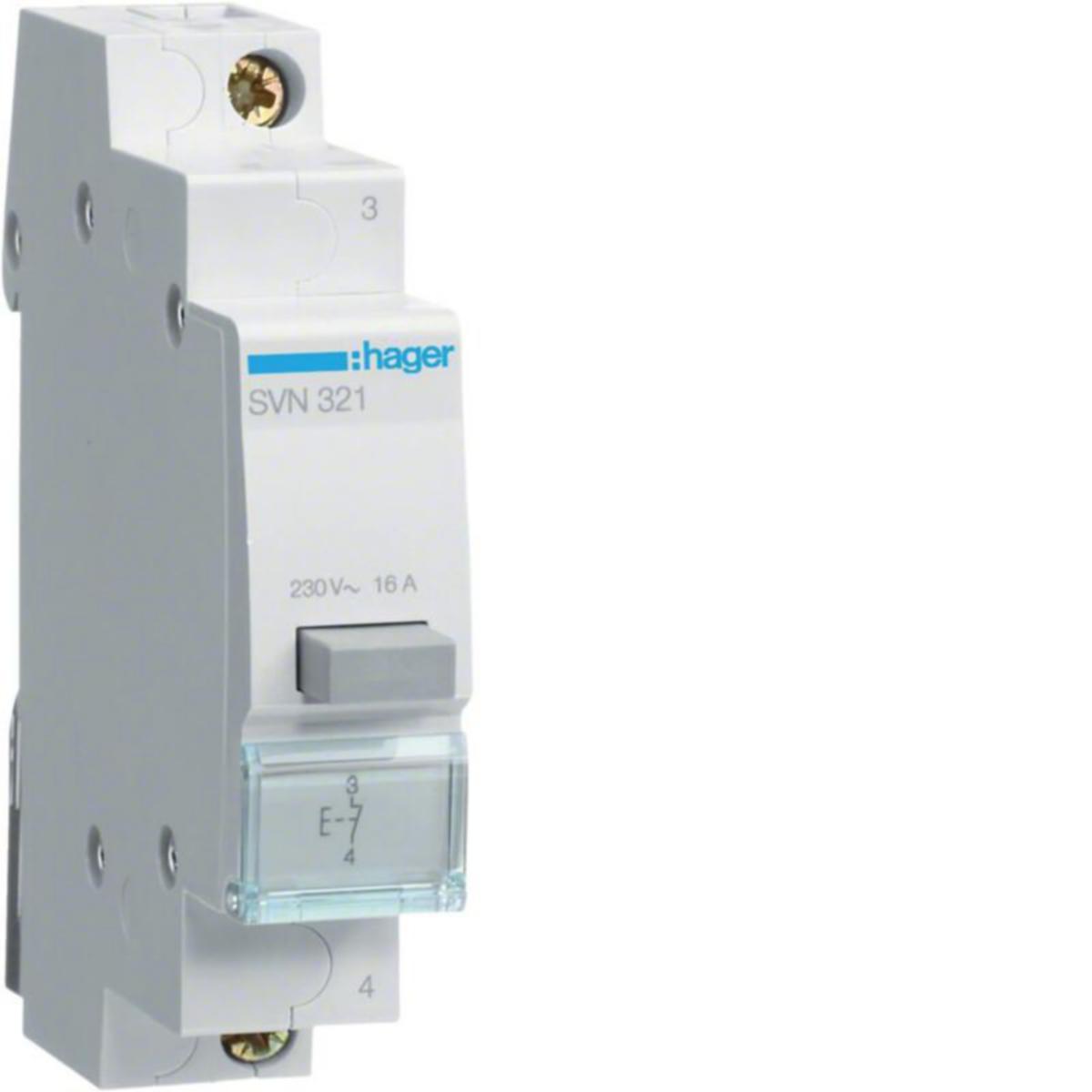 Tryckknapp Hager - TRYCKKNAPPSARMATUR DIN SVN321 1Ö 230VAC