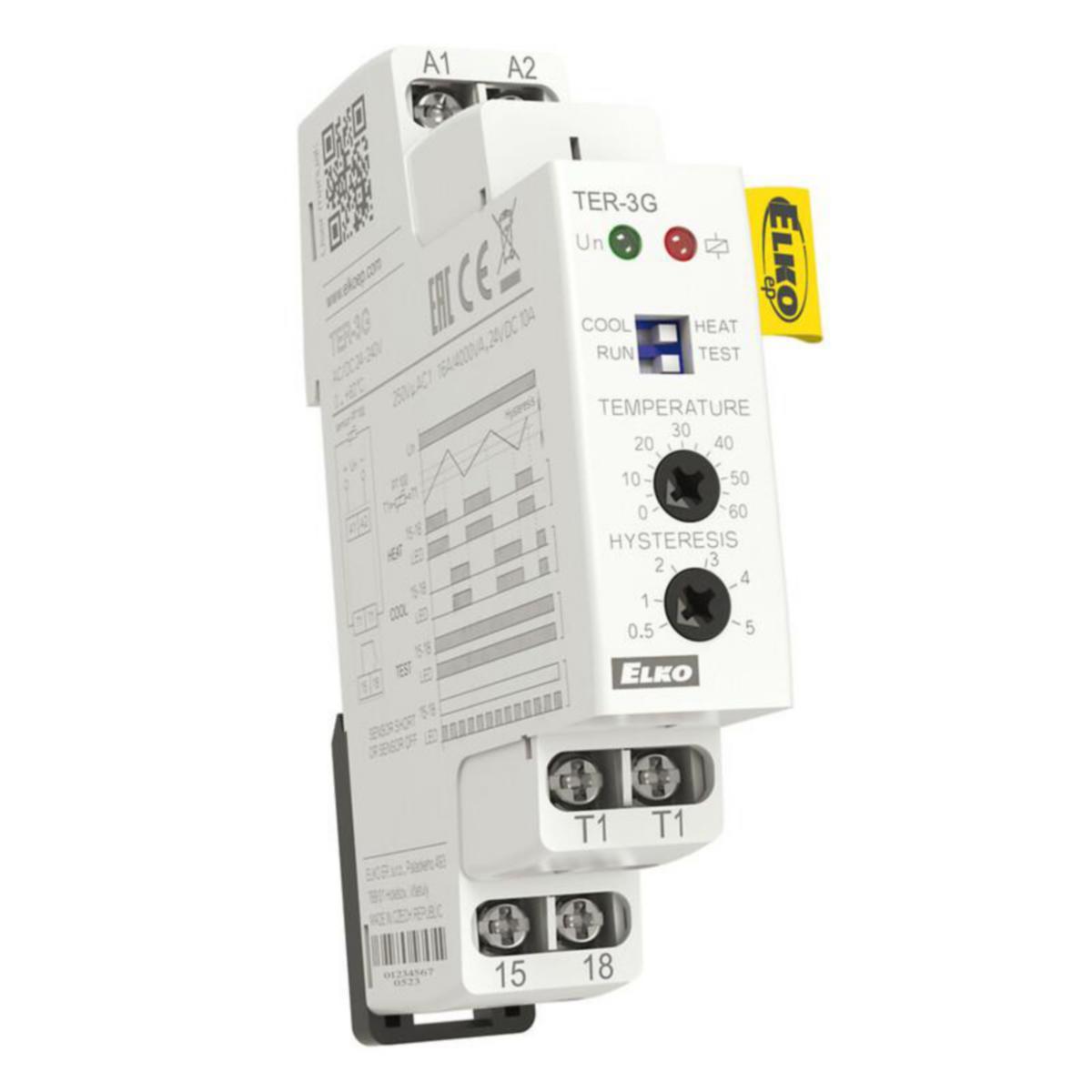 Termostat  Elko EP TER-3 (A, B, C, D, G, H,) centralmontering - TERMOSTAT 0/+60 1K PT100 DIN