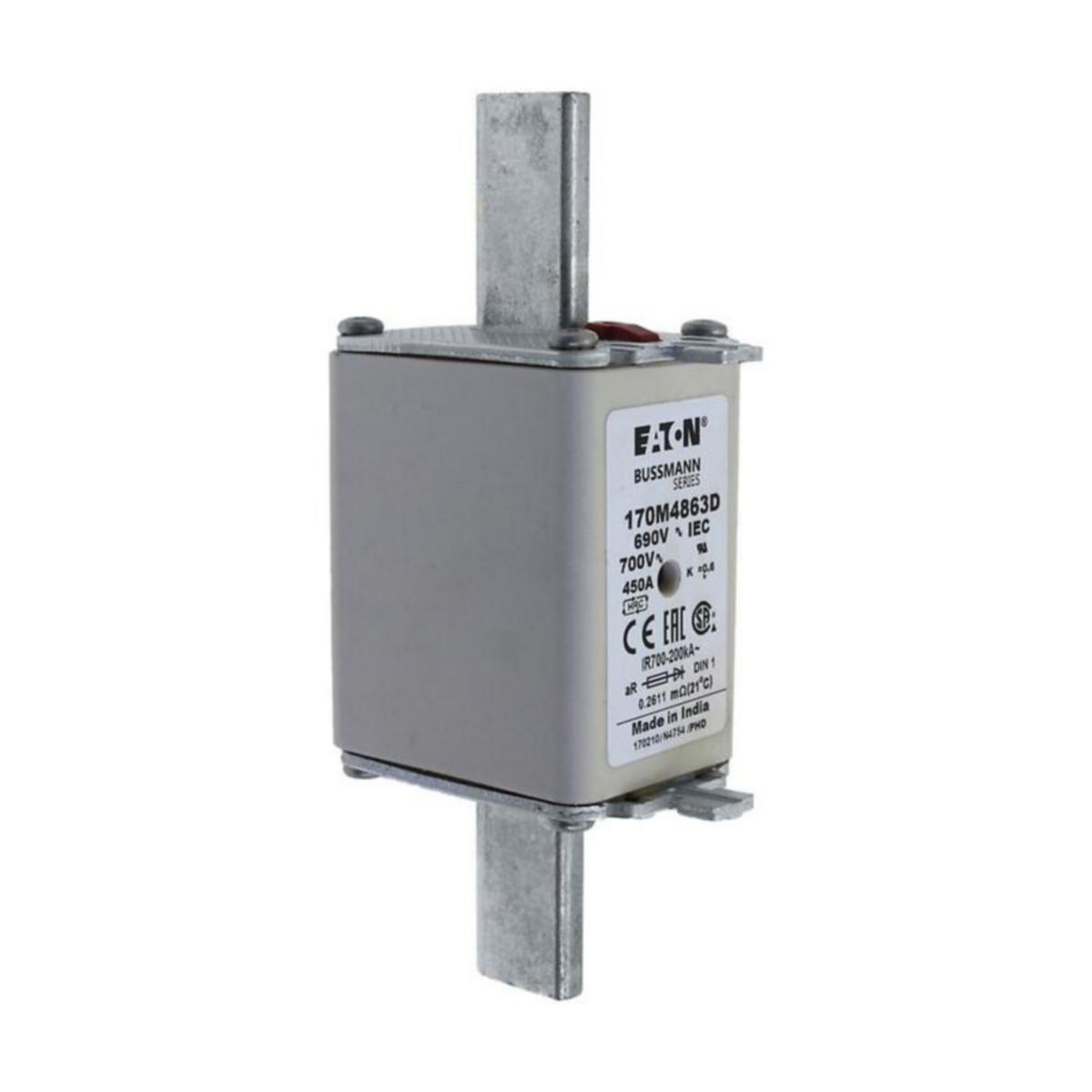 Knivsäkring super snabb 0 Bussmann by Eaton - SUPERSNABBA SÄKRING 170M4863D 690V 450A 1
