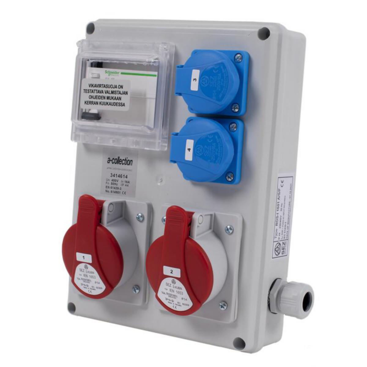 Uttagscentral a-collection aPRK - UTTAGSCENTRAL A-COLLECTION aPRK 2x(5x16A)/2x(1x16A)/FS