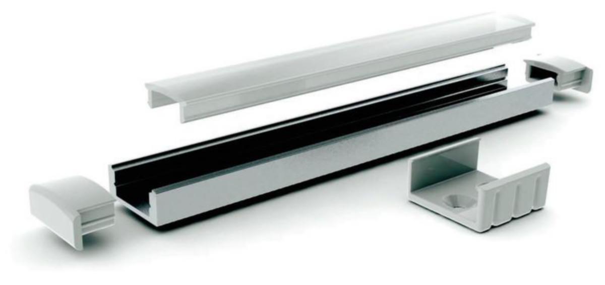 LED-aluminiumprofil Airam Slimline - TILLBEHÖR SLIMLINE 7 OPTICAL Profil 1m 30D AL ACC
