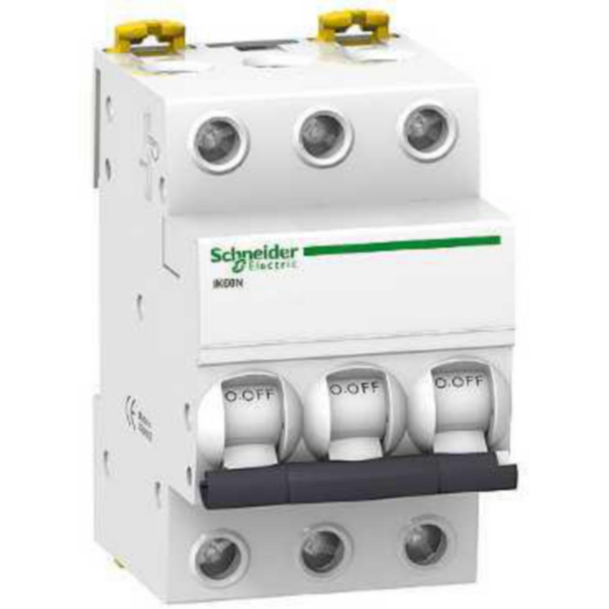 Minibrytare Schneider Electric Acti 9 C-karakteristik 3-pol 6kA - DVÄRGBRYTARE ACTI9 IK60N 3x10A/C/6kA