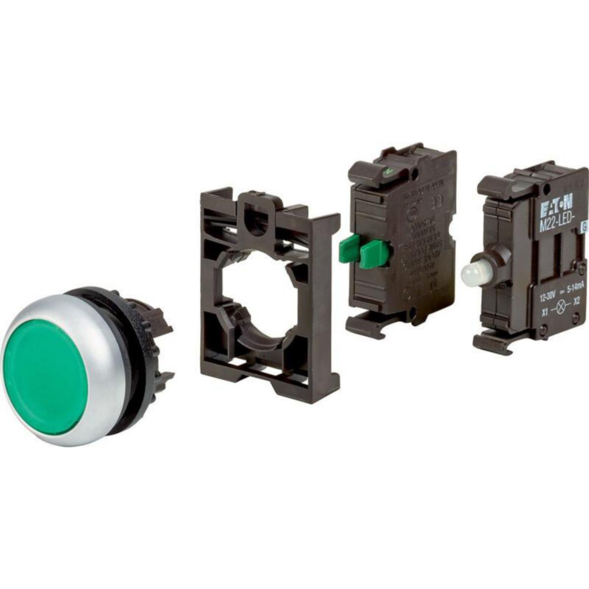 Plant manöverdon RMQ-Titan, Eaton - LAMPTRYCKKNAPP PLAN M22-DL-G-K10LED-BVP