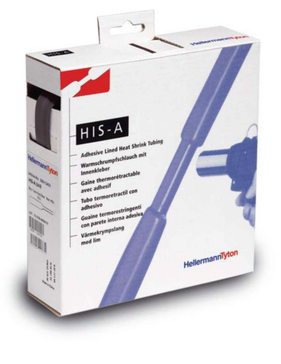 Krympslang HIS-PACK HellermannTyton - VÄRMEKRYMPSLANG HELLERMANN HIS-A 3/1 SVART 10m/LÅDA LIM