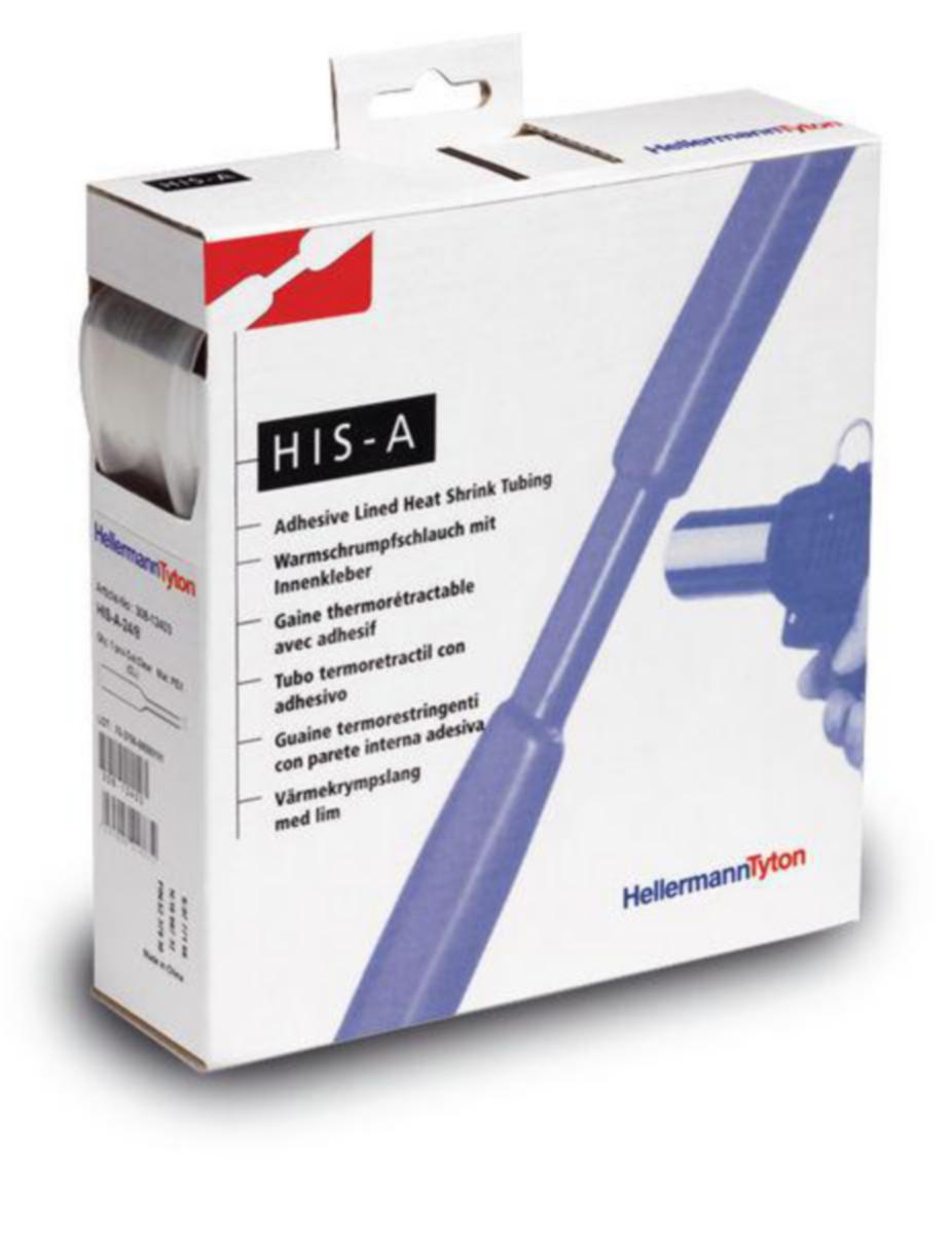 Krympslang HIS-PACK HellermannTyton - VÄRMEKRYMPSLANG HELLERMANN HIS-A 3/1 KLAR 10m/LÅDA LIM