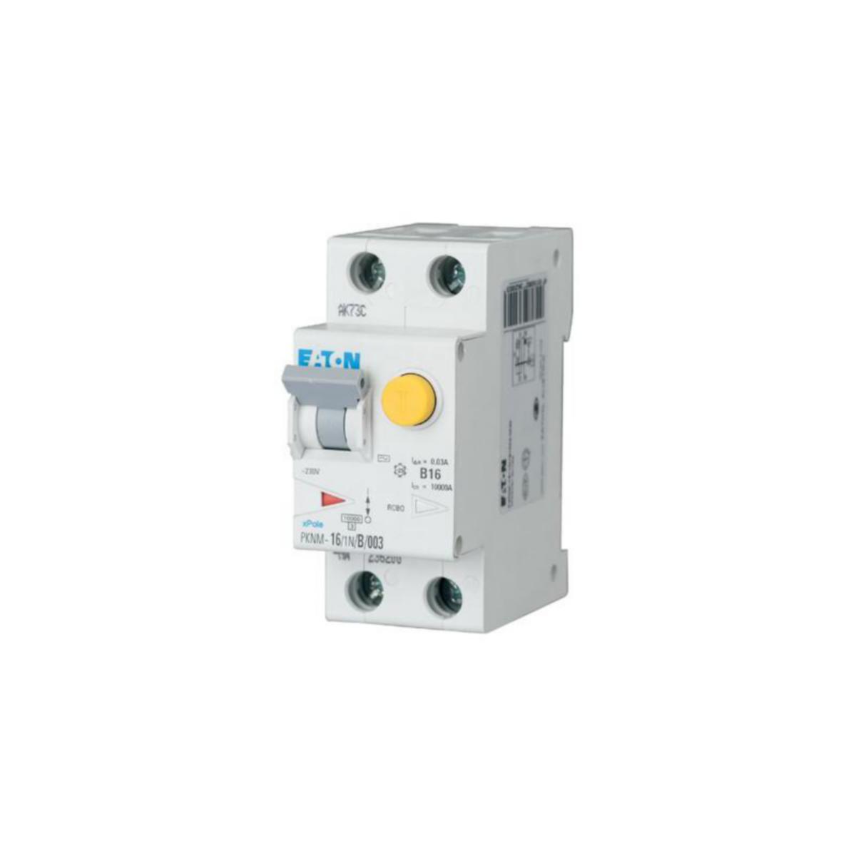 Personskyddsbrytare Xpole, serie PKNM, C-karakteristik, 10kA, typ A - PERSONSKYDDSBRYTARE PKNM-16/1N/C/003-A-MW