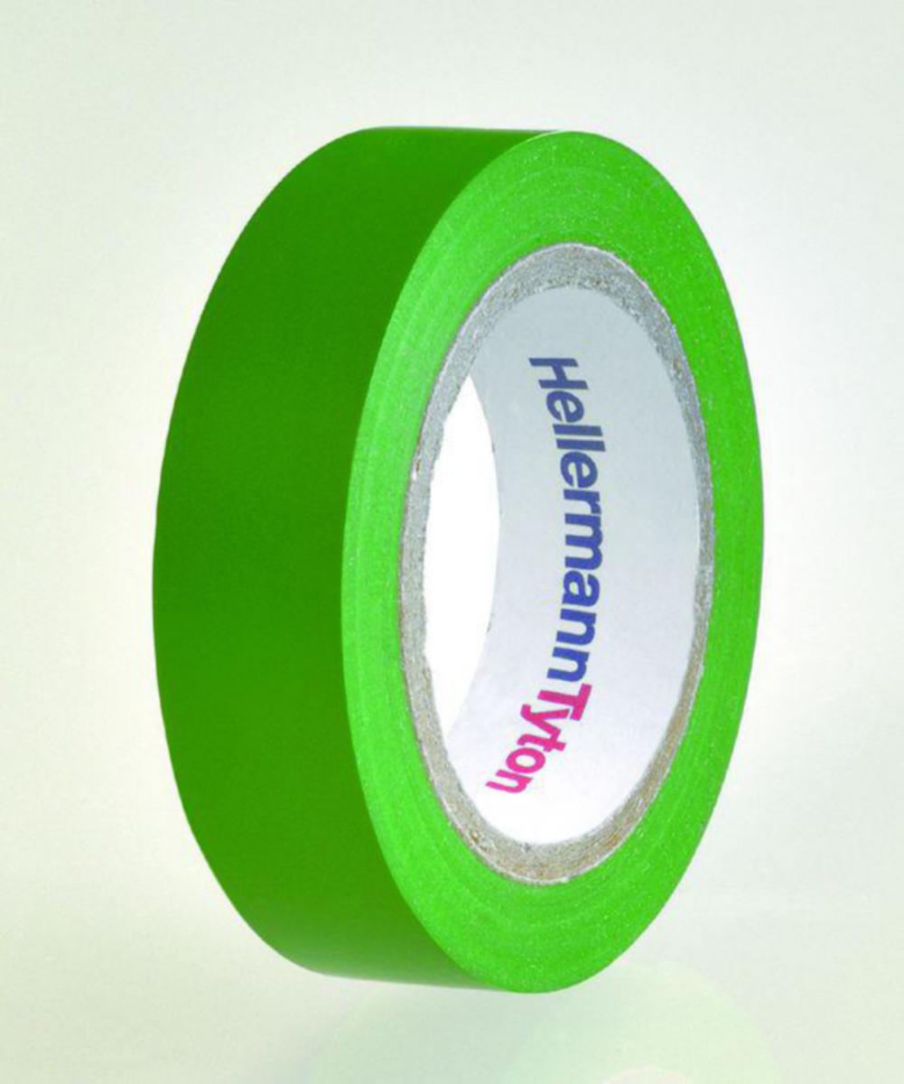 Eltejp vinyl HellermannTyton HelaTape Flex 15 15 mm - ELTEJP VINYL HELLERMANN HTAPE-FLEX15-15mm x10m GRÖN