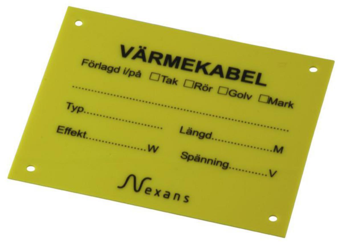 Varningskylt värmekabel, Nexans - GOLV VÄRME TILLBEHÖR NEXANS VARNINGSSKYLT