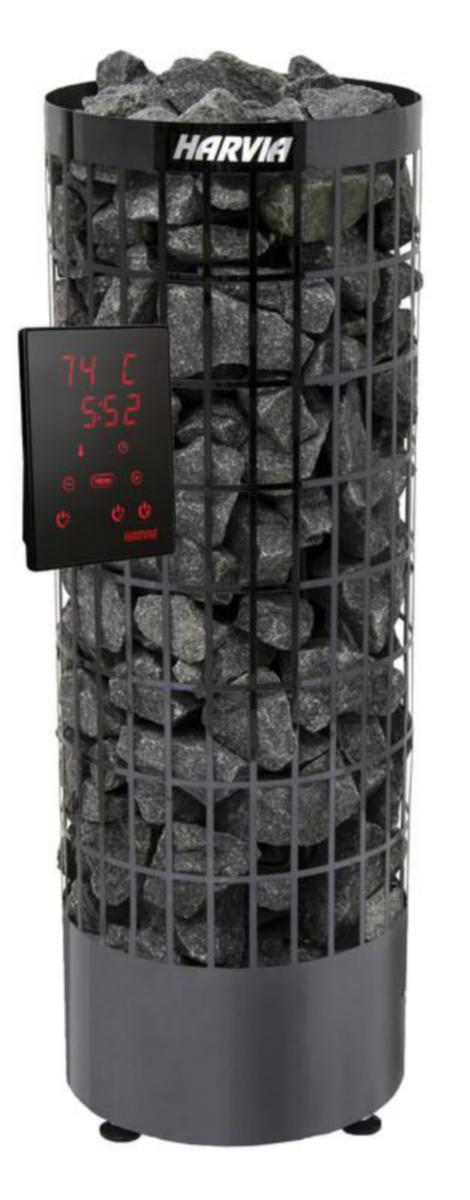 Lattiakiuas Harvia Cilindro XE - BASTUUGN HARVIA CILINDRO PC70XE 7 KW BLACK STEEL