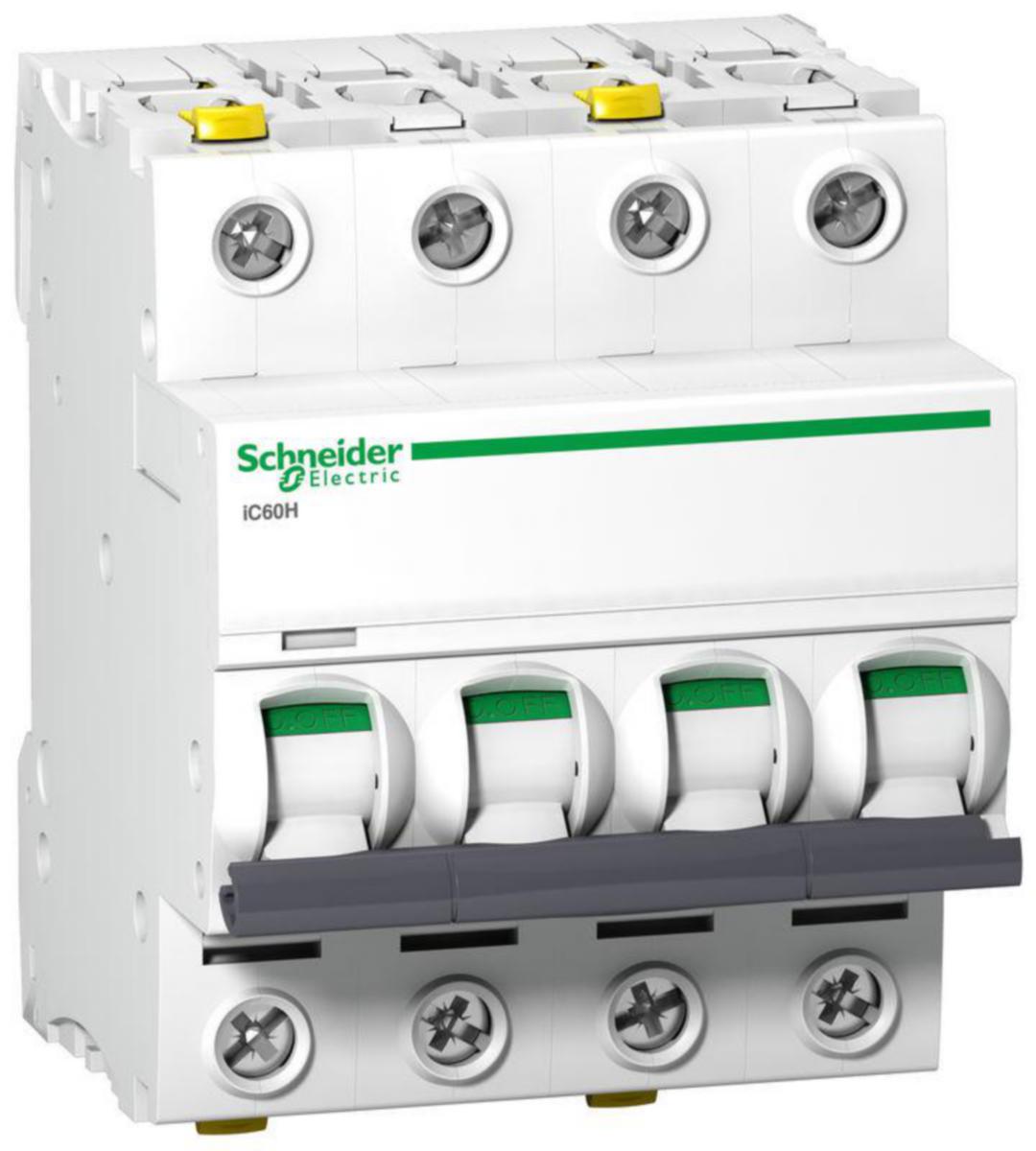 Minibrytare Schneider Electric Acti 9 D-karakteristik 4-pol 10kA - DVÄRGBRYTARE ACTI9 IC60H 4P D63A 10kA