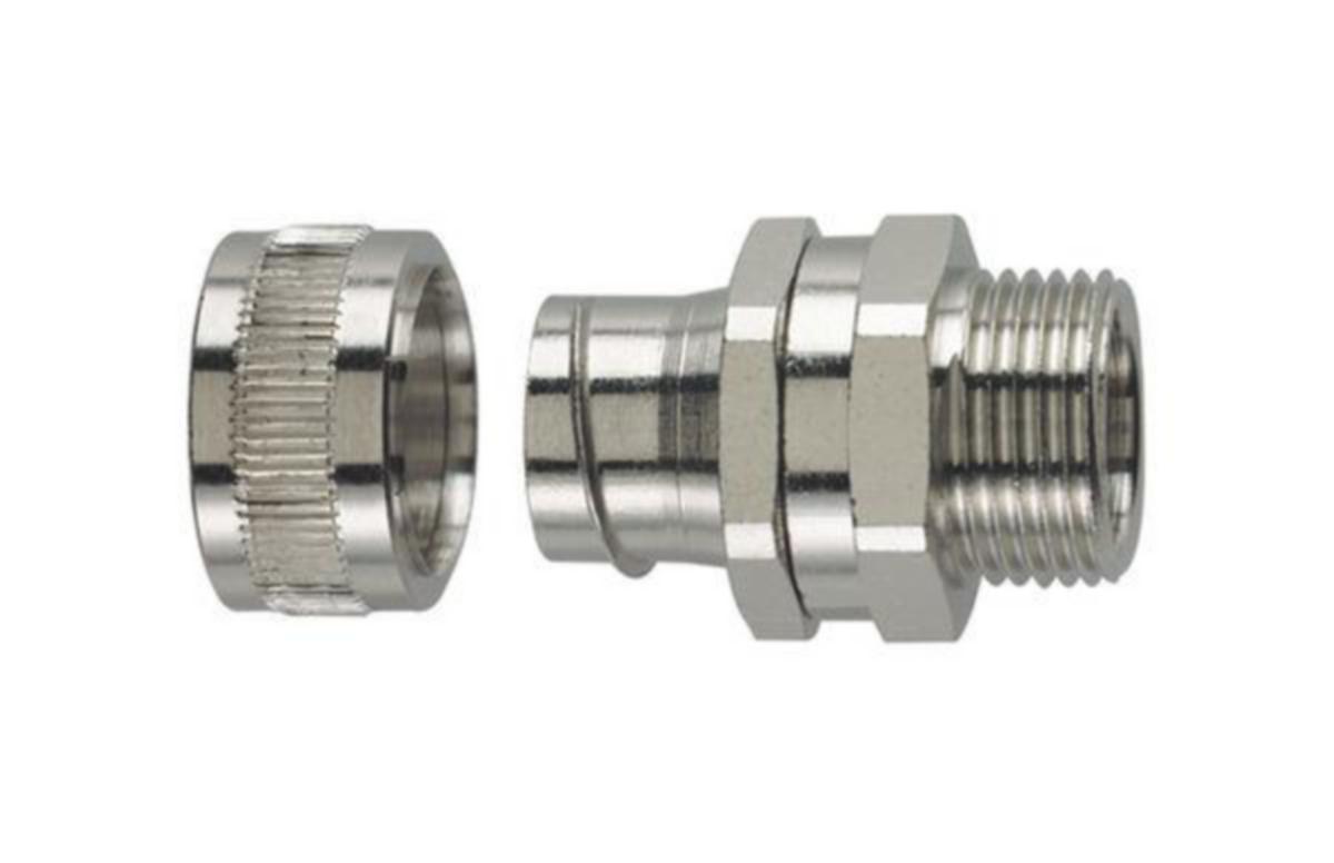 Stålkoppling SC, HellermannTyton - STÅLKOPPLING HELAGUARD SC12-SM-M16 RAK M16 MS 10st