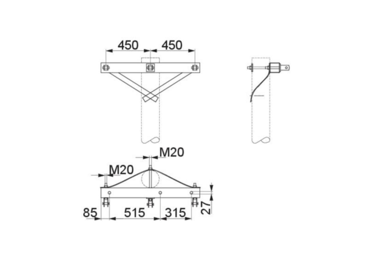Crossarm Ensto UN - REGEL ENSTO UN SH155 PAS/BLL I-STOLPE